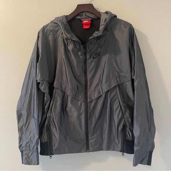 NIKE Women’s Woven T2 Jacket in Deep Pewter and Black Size Large - Picture 4 of 10